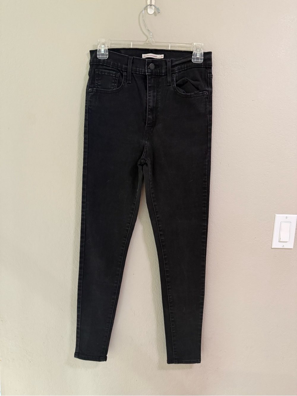 Levi’s Mile High Super Skinny Black Jeans Size 29 High Rise